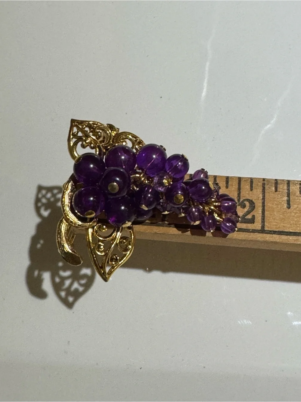 Vintage Avon “Fall Grapes” Purple Lucite Brooch